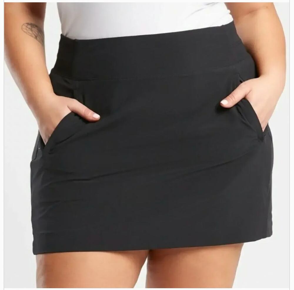 Athleta Brooklyn Skort Skirt in Black size 14 athleisure gorpcore